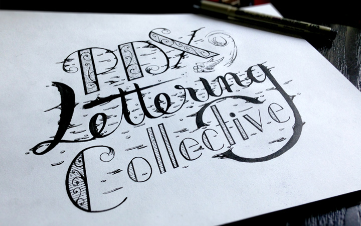 pdx portland lettering collective handwritten type