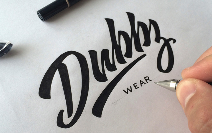 dubbz wear handwritten dark typography lettering