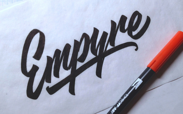 empyre logotype handwriting calligraphy branding