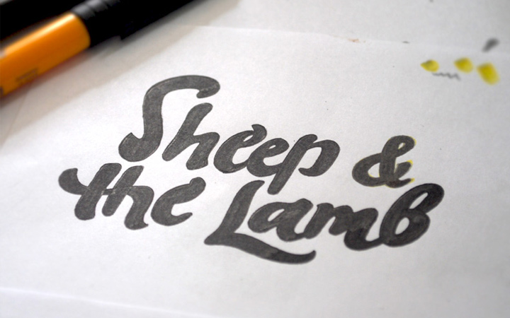 sheep and the lamb thick handwriting calligraphy