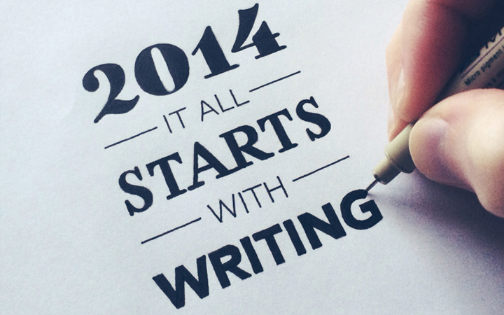 2014 all starts with writing handwritten lettering clean