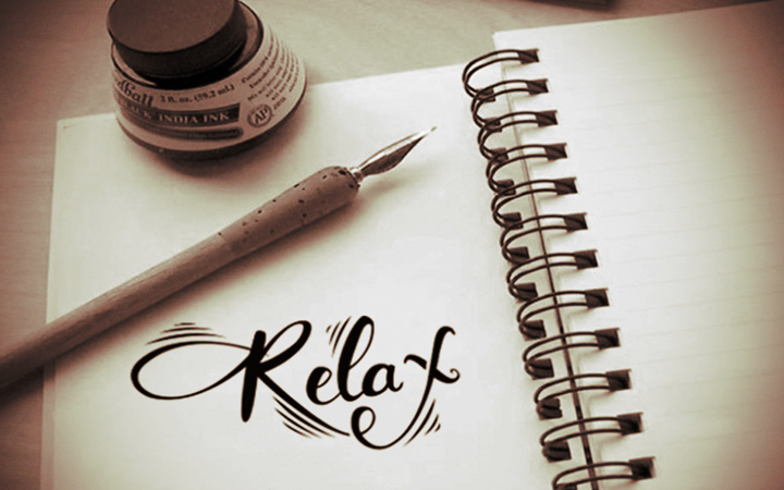 notebook pen ink calligraphy relax lettering