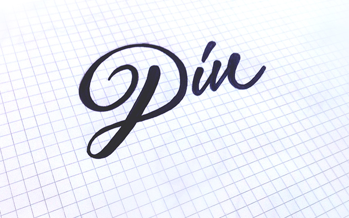 diu drb dark script handwritten lettering