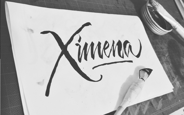 ximena writing calligraphy typography design
