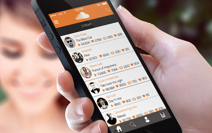 soundcloud iphone ios app redesign ui tabs
